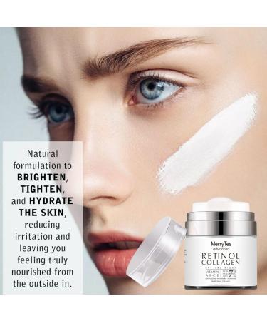 MerryTes advanced Retinol Collagen Cream for Wrinkles: Face Neck | Collagen Cream for Tightening Skin | Anti Aging Facial Moisturizer Day and Night for Women and Men | 1.7 Fl OZ - Buy Online on GoSupps.com