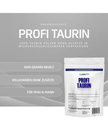 Buy 1Kg L-Taurine Pure Powder | 1000g Amino Acid for Performance & Muscle Building - International Shipping - Buy Online on GoSupps.com