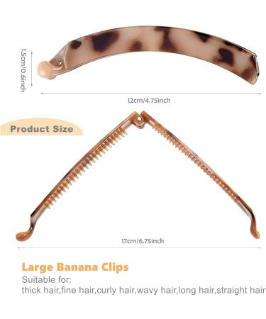 3 Pcs Banana Hair Clip Set for Women - Wave Hair Accessory in Black, Brown, Cream Amber - Buy Online on GoSupps.com