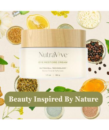 NutraVive Eye Restore Cream - Anti-Aging Treatment for Puffiness & Fine Lines - Lift & Firm Tired Eyes - 1.7 Oz - Buy Online on GoSupps.com