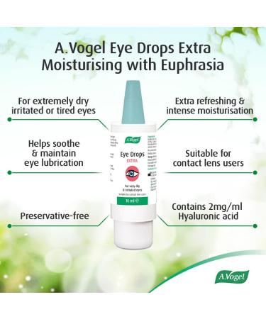 A.Vogel Extra Moisturising Eye Drops | 300 Drops | Hyaluronic Acid & Euphrasia | Contact Lens Friendly & Preservative Free | 10ml - Buy Online on GoSupps.com