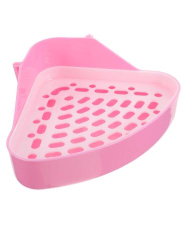 BESPORTBLE Box Rabbit Toilet Hamster Toilet Hamster Bedding Guinea Pig Toilet Small Pet Litter Pan Plastic 25X19X10CM Pink