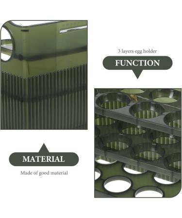 Mikikit Fridge Egg Rack Egg Storage Box Egg Holder 3 Layers Egg Stand Fridge Door Egg Rack Egg Carton Egg Tray re-usable Green 26.00X20.00X10.00CM - Buy Online on GoSupps.com