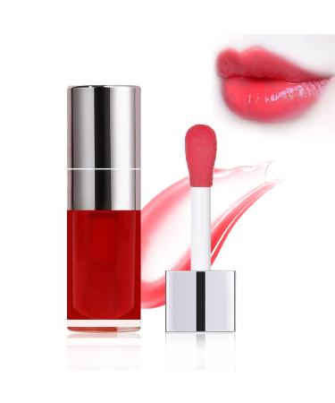 ZHISHUDL Plumping Lip Gloss Lip Tint Lip Stain Lip Tint Stain Hydrating Moisturizing Liquid Lipstick Lip Balm Clear Lip Oil Makeup Gift - 03 Cherry Red