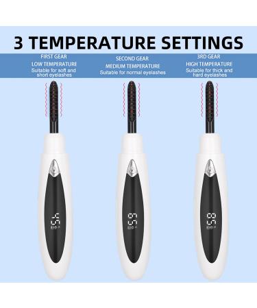 TBeautfave Heated Eyelash Curler Electric Eyelash Curler 10s Quick Heat Eyelash Curlers Double Heating Wires Wand-Shaped Tip 3 Temperature Settings Curled Lasting for Eye Beauty Makeup - Buy Online on GoSupps.com