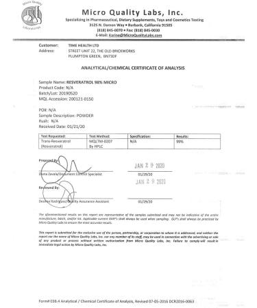 Organic 98% Micronized Resveratrol Capsules - High Bioavailability - Pure Trans Resveratrol from Japanese Knotweed - UK Made - No Additives (30 Capsules) - Buy Online on GoSupps.com