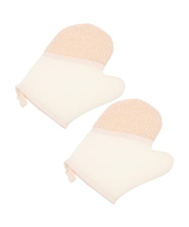 FRCOLOR 2pcs Scrub Bath Gloves Exfoliating Bath Mitts Exfoliation Mitt Body Scrubber Exfoliator Bath Scrub Scrubbing Exfoliating Glove Loofah Mitt Silk Body Brush Flax Frosted