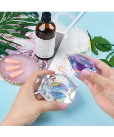 Kapmore Diamond Shape Glass Nail Dish with Lid Portable Manicure Crystal Bowl Fashion Nail Powder Cup Holder Glassware Care Tool for Manicure - Buy Online on GoSupps.com