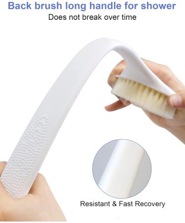 HORJOR Back Shower Brush Long Handle Soft Exfoliating Brush 38CM Back Scrubbers for Use in Shower Wet & Dry Brushing Body Brush Suitable for Men and Women - Buy Online on GoSupps.com