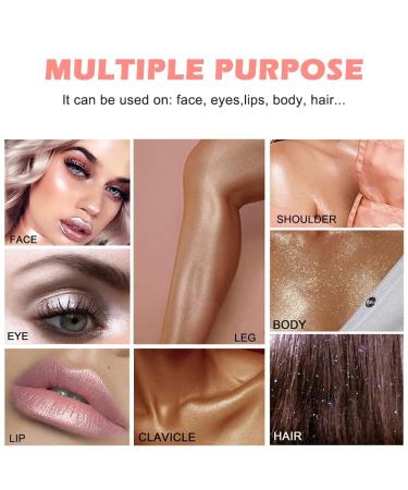 Graceice 3PCS Face Glitter Highlighter Powder Set - Gold Fairy Makeup Stick for Face, Body, Hair - Brightening & Highlighting Patting Powder - Pack of 1 - Buy Online on GoSupps.com