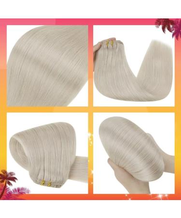 Buy Hetto Clip In Extensions - Real Remy Hair Platinum Blonde #60 120g 45cm - Smooth & Full Coverage - Buy Online on GoSupps.com