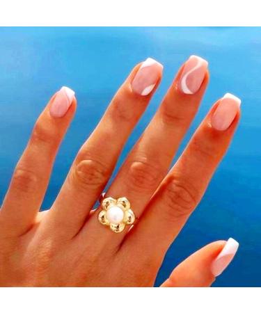 24Pcs French Press on Nails - Short Square Acrylic White Fake Nails Simple Swirls Women's False Nails with Design Nail Tips for Women & Girls (French & White Swirl) - Buy Online on GoSupps.com