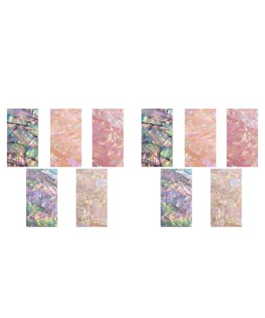 jumbans 10 Sheet Nail Art Sticker Adhesive Broken Gradient Shell Abalone Flakes 3D Nails Tips Manicure Uv Gel Polish