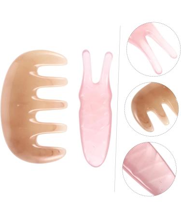 Beavorty 1 Massage Device - Premium Jade Pink Gua Sha Comb & Tool for Head & Face Massage | 12x4cm Beeswax Neck Holder Comb for Women - Buy Online on GoSupps.com