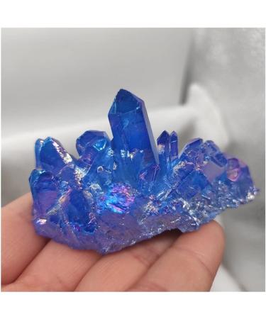 1pcs Crystal Cluster Specimen Blue Angel Aura Flower Natural Electroplating Gemstone Quartz Cluster Home Collections (Size : 80-100) - Buy Online on GoSupps.com
