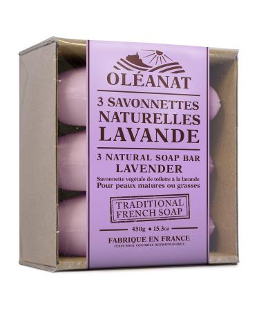 Oleanat Natural Lavender Soap Bar Trio 3x150g