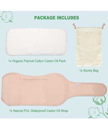 Virtcooy Castor Oil Wrap - Organic Belly Pack & Adjustable Neck Strap Reusable for Men | Anti-Oil Leak Khaki - Buy Online on GoSupps.com