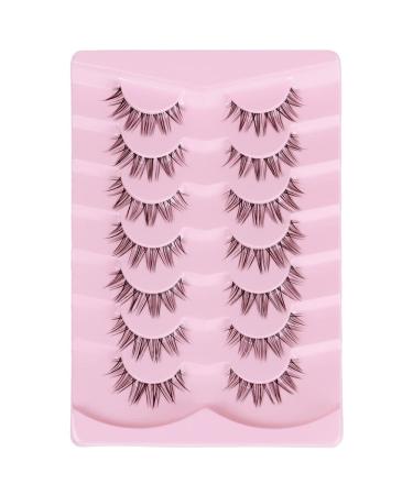 DSLONG Cat Eye Lashes - 12mm Fluffy Wispy Short Fake Eyelashes - 7 Pairs Fox Eye Natural Lashes - Buy Online on GoSupps.com
