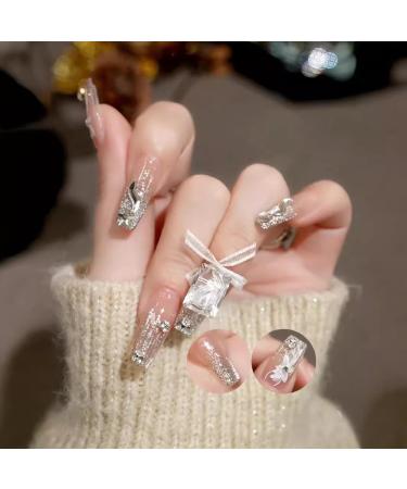 Handmade wearable nail bow detachable nail patch long duckbill shaped nail enhancement(Size:XS) - Buy Online on GoSupps.com