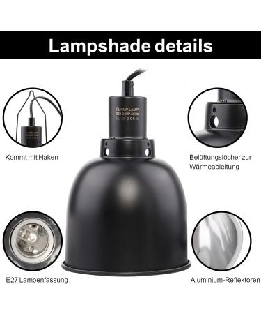 Buy Aiicioo Reptil 5.5 Aluminum Reflective Dome with E27 Ceramic 100W Lamp - Perfect for Reptile Heating & Lighting | International Shipping Available - Buy Online on GoSupps.com
