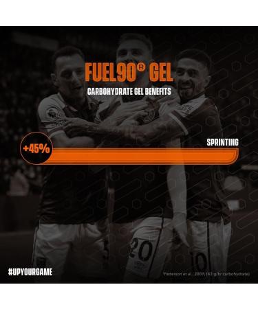 Soccer Supplement FUEL90 Energy Gel - Quick Release Dual Carbohydrate Source for Instant Absorption - Fruity Orange Flavor - 12x 70g Gels - Buy Online on GoSupps.com