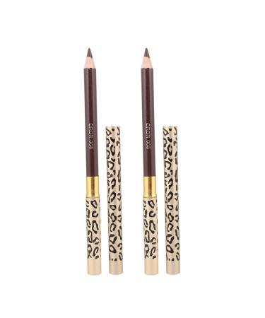 2 Pi ces Crayons Sourcils Longue Tenue Avec Brosse Double Embout Pour Maquillage Naturel Des Sourcils Motif L opard Teinte Caf Outil Compact Et Pratique Pour Femmes Et