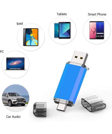 64GB USB C Flash Drive Alihelan 2 in 1 OTG Dual Type C Thumb Drive | USB 3.0 Pen Drive Memory Stick - Blue 64GB - Buy Online on GoSupps.com