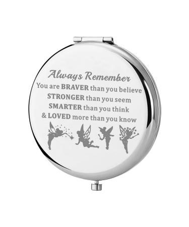 KEYCHIN Fairy Tale Pocket Mirror Fairy Pixie Cartoon Fans Gifts You are Braver Stronger Smarter Than You Think Compact Makeup Mirror for Women Girls Teenagers (Fairy Tale Mirror)