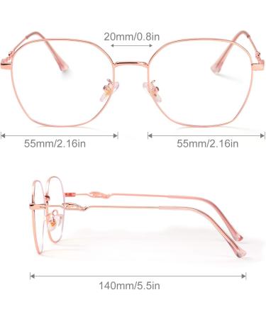 Sangaimei Anti Blue Light Glasses - Prescription Metal Frame for Gaming & PC Blue Light Filter - Rose Gold Frame - Buy Online on GoSupps.com