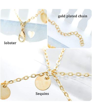 Aukmla Gold Sequins Head Chain Jewelry - Festival Halloween Hair Accessories for Women - Buy Online on GoSupps.com