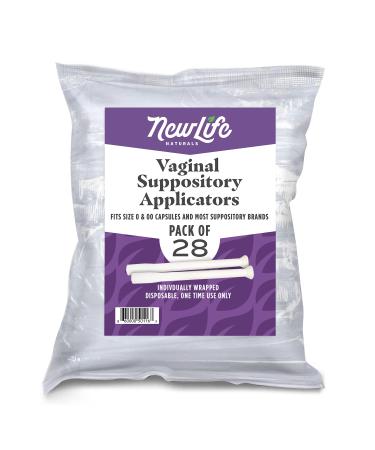 Disposable Plastic Vaginal Suppository Applicators: Individually Wrapped Suppository Applicator for Women - Fits Most Boric Acid Suppositories, Pills, Tablets and Size 0 and 00 Capsules - 28 Pack