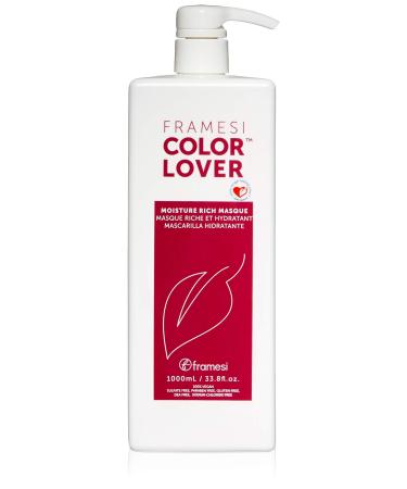 Framesi Color Lover Moisture Rich Masque  Sulfate Free Hair Mask for Color Treated Hair 33.81 Fl Oz (Pack of 1)