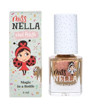 Miss nella cosmic cutie-pull-off nail polish especially for children gold glitter peel-off formula non-toxic water-based and odorless