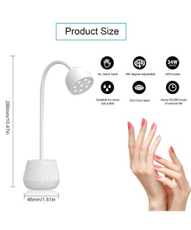 24W LED UV Nail Lamp for Gel Nails | 360 Rotatable Gooseneck Nail Dryer - Buy Online on GoSupps.com