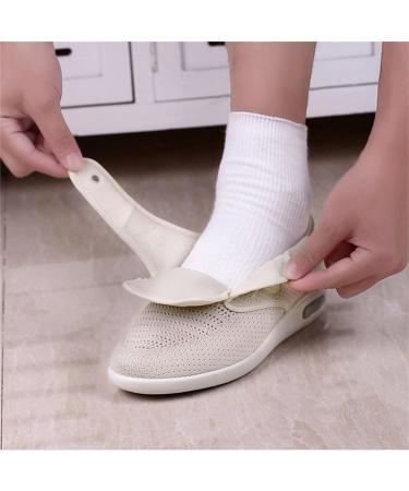 Yytcsjz Womens Diabetic Slippers Air Cushion Lightweight Walking Shoes - Blue - 25.5cm Wide for Edema Arthritis Fasciitis Swollen Feet - Buy Online on GoSupps.com