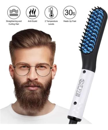 Electric Beard Straightener Brush - Portable PTC Heating Comb for Men's Hair Styling - Buy Online on GoSupps.com