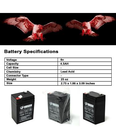 Buy ELB-0604 6V 4.5AH SLA Batteries - 5 Pack for Exit Sign Emergency Lights | International Shipping Available - Buy Online on GoSupps.com