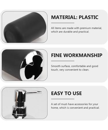 Beaupretty Bade Accessories Set - Halter Toothbrush Black Lashing Bottle Tooth Shell Mug & Lotion Pump - Practical Bath & Shower Essentials - Buy Online on GoSupps.com