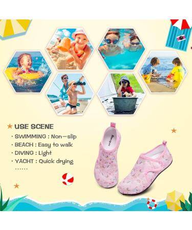 Racqua Kids Unicorn Water Shoes | Lightweight Beach Swim Aqua Socks 12-13 Little Kid - Pink - Buy Online on GoSupps.com