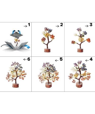R&P Tree Crystal Seven Chakra Gemstone Feng Shui Figure - 30 cm Bonsai for Wealth Happiness Healing & Balance - Unique Reiki Crystals Decoration & Ornament Gift - Buy Online on GoSupps.com