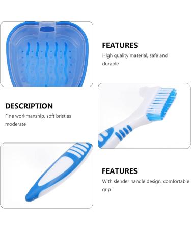 MILISTEN Dental Bath Case for Dentures & Toothbrush Travel Tooth Cleaning Container with Brushes (Blue) - International Shipping Available - Buy Online on GoSupps.com