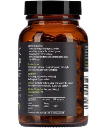 KIKI Health Organic Sea Kelp Capsules 500mg - High Iodine, Plant-Based, No Fillers - Buy Online on GoSupps.com