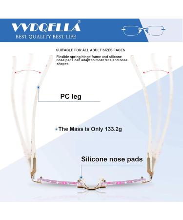 VVDQELLA 3-Pack Blue Light Filter Reading Glasses - Computer & Gaming Glasses | UV Protection | 1.0x Magnification - Buy Online on GoSupps.com
