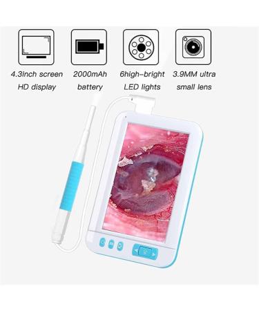 HSRG Portable Digital Otoscope - HD 1080p Ear Cleaner with 3.9mm Lens 4.3 IPS Screen & 6 LED Lights | Ideal for Adults Kids & Pets - Shop Internationally! - Buy Online on GoSupps.com