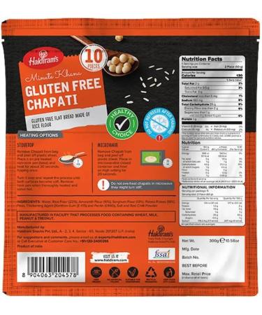 Haldiram's Gluten Free Chapati | 300G | Wheat Chapati | 100% Fresh | Indian Origin (Pack of 2) - Buy Online on GoSupps.com