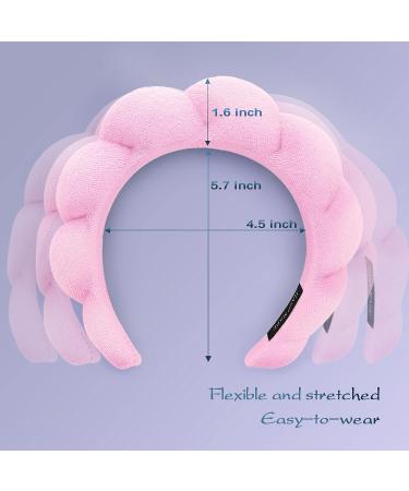 Women's Spa Headband | Sponge & Terry Cloth Fabric | Makeup & Skincare | Pink Bubble Headband - Buy Online on GoSupps.com
