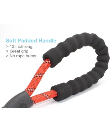 5ft Strong Dog Leash with Padded Handle | Safe Night Training Line for All Dog Sizes | Durable Reflex Seams - Red - Buy Online on GoSupps.com
