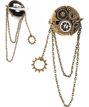 Punk Hair Barrettes Gear Vintage Resin Brooch - Decorative Hair Accessories Portable Hair Pin for Cosplay Weddings Proms - Buy Online on GoSupps.com