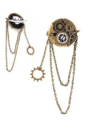 Vintage Barrettes for Women Gear Punk Resin Brooch Lightweight Chic Hair Barrette Decorative Hair Accessories for Long & Short Hair