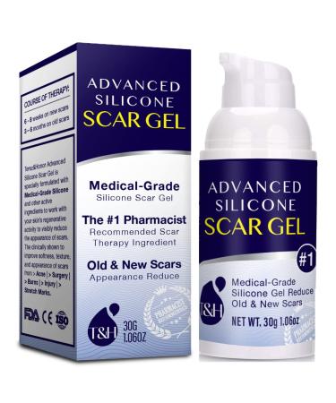 Scar Remover Gel for Scars from C-Section, Stretch Marks, Acne, Surgery, Effective for both Old and New Scars (100% Silicone Gel)